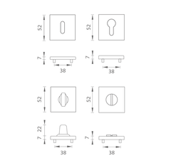 Bei - Rose Square Rosette - HR 7s