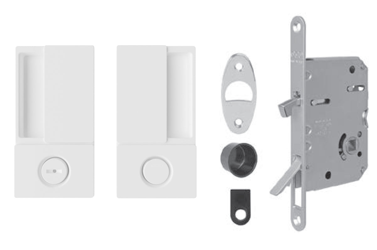 AGB - Wave - HR WC -Schiebetür Set - Muscheln und Griffe für Schiebetüren