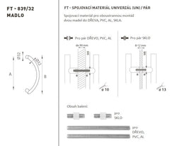 FT - Handlungscode K39 - 32 mm Un -Paar - Runde außerhalb der Set -Griffe