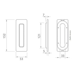 Tupai Ti - Schiebetürschale - 4181 5s - ohne Loch - Muscheln und Griffe für Schiebetüren