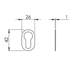 BORING - VERUM ITALY VM - ROSE - 1UOR - Schmale ovale Rosetten.