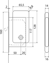 AGB - Wave - HR WC -Schiebetür Set - Muscheln und Griffe für Schiebetüren