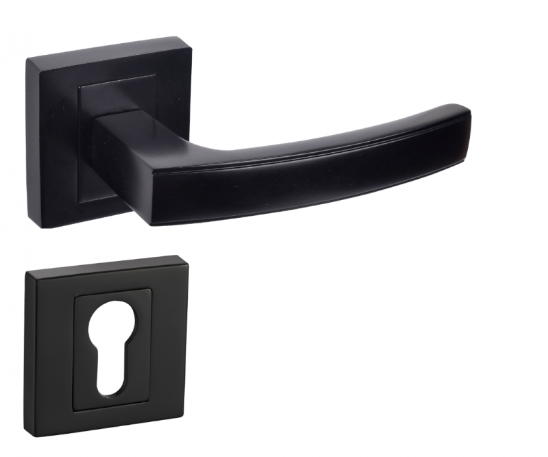 Infinity Line Hermes KHR B00 Schwarz - Türgriff auf quadratischer Rosette