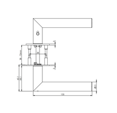 Griffwerk GK - Lucia Piatta S - R - S2L mit Verriegelung - Handles auf runden Rosetten