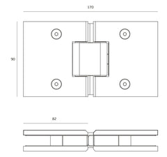 JNF - Glasbügel in.05.304 - Horizontale Scharniere und Scharniere für Glastüren