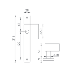M.P MP - Offset fester Griff Türgriff - Ush