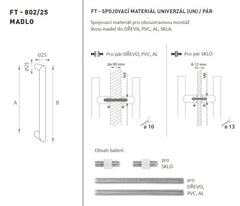Ft - Handlungscode K02 â â â ° ¡â · ¹ã † â € â € â € â € â € â € â € â € â € â € â â â “25 mm Un -Pair - runder Gerade Griff