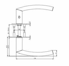 Griffwerk GK - Lorita Piatta S - R - S2L mit Verriegelung - Griffe auf runden Rosetten