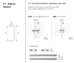 Ft - Handlungscode K38 - 32 mm UN -Paar - runde Off -Set -Griffe