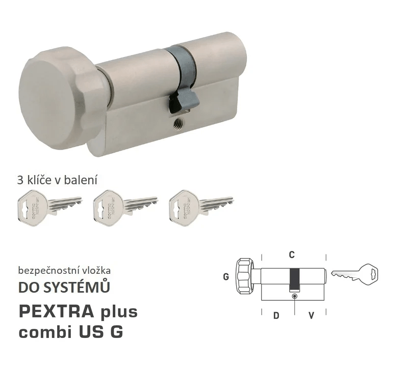 Dormakaba DK - Pextra Plus Combi US G - mit Taste - Systemsicherheitseinsätze - BT3