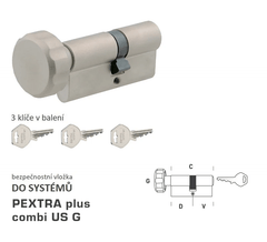 Dormakaba DK - Pextra Plus Combi US G - mit Taste - Systemsicherheitseinsätze - BT3