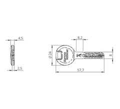 Dormakaba DK - Experte Cross US Custom DimPled Key Smart Key - Expertenschlüssel
