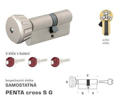 Dormakaba DK - Penta Cross S G - mit Taste - separate Sicherheitseinsätze - BT4