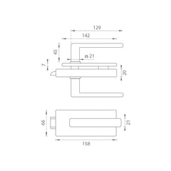 Tupai Ti - Schloss für Glas mit Griff Sonia 4014 - ohne Loch - Schlösser für Glastüren