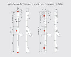 DOMMAKABA DK-PANIC-Anpassungs-PHA 2000-3-Punkte-Verriegelung D2/1H-1D-1B