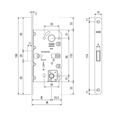 AGB - auf Drehungstürwellen eingestellt - HR WC - Muscheln für Drehungstüren