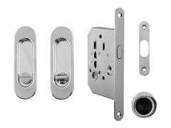 Ft - ovale Schiebetür Set - WC - Muscheln und Griffe für Schiebetüren