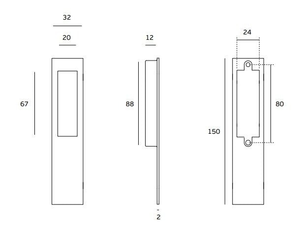 JNF - Balkongriff in.17.122 - Quadratgriffe für Holzfenster