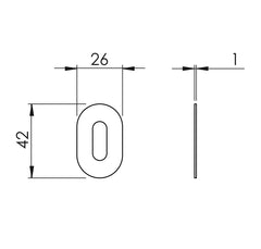 BORING - VERUM ITALY VM - ROSE - 1UOR - Schmale ovale Rosetten.
