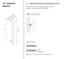 FT - CODE K02K 25x25 mM ST PC Türgriff