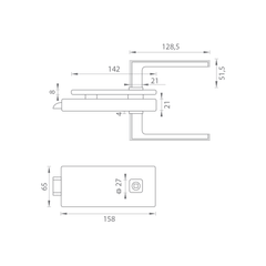 M.P MP - Einzigartige R8 - Raflesia Griff Glasschloss - ohne hintere Öffnung - Schlösser für Glastüren