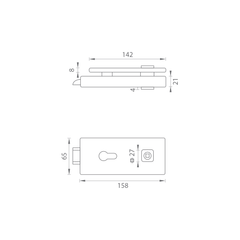 M.P MP - Einzigartige R8 - Schloss für Glastüren - PZ - Schlösser für Glastüren