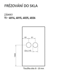 Tupai Ti - Schloss für Glas mit Griff Sonia 4015 - PZ - Schlösser für Glastüren