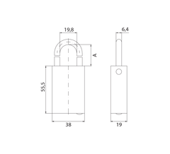 Dormakaba DK - Penta Cross US Padlock - Steigbügel 50 VHS 92 - Sicherheitsvorhängeschloss