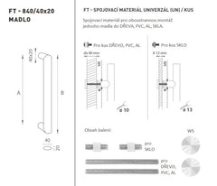 Ft - Handlungscode K40 40x20 mm UN -PCs - rund gerader Griff