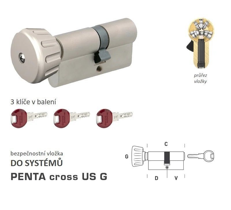DORMAKABA DK - PENTA CROSS UNS G - mit Taste - Systemsicherheitseinsätze - BT4