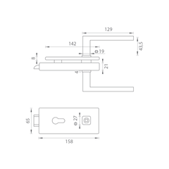 M.P MP - Einzigartige R8 - Glasschloss mit Griff Sulla - PZ - Schlösser für Glastüren