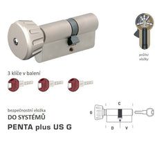 Dormakaba DK - Penta plus US G - mit Knopf - Systemsicherheitseinsätzen - BT4