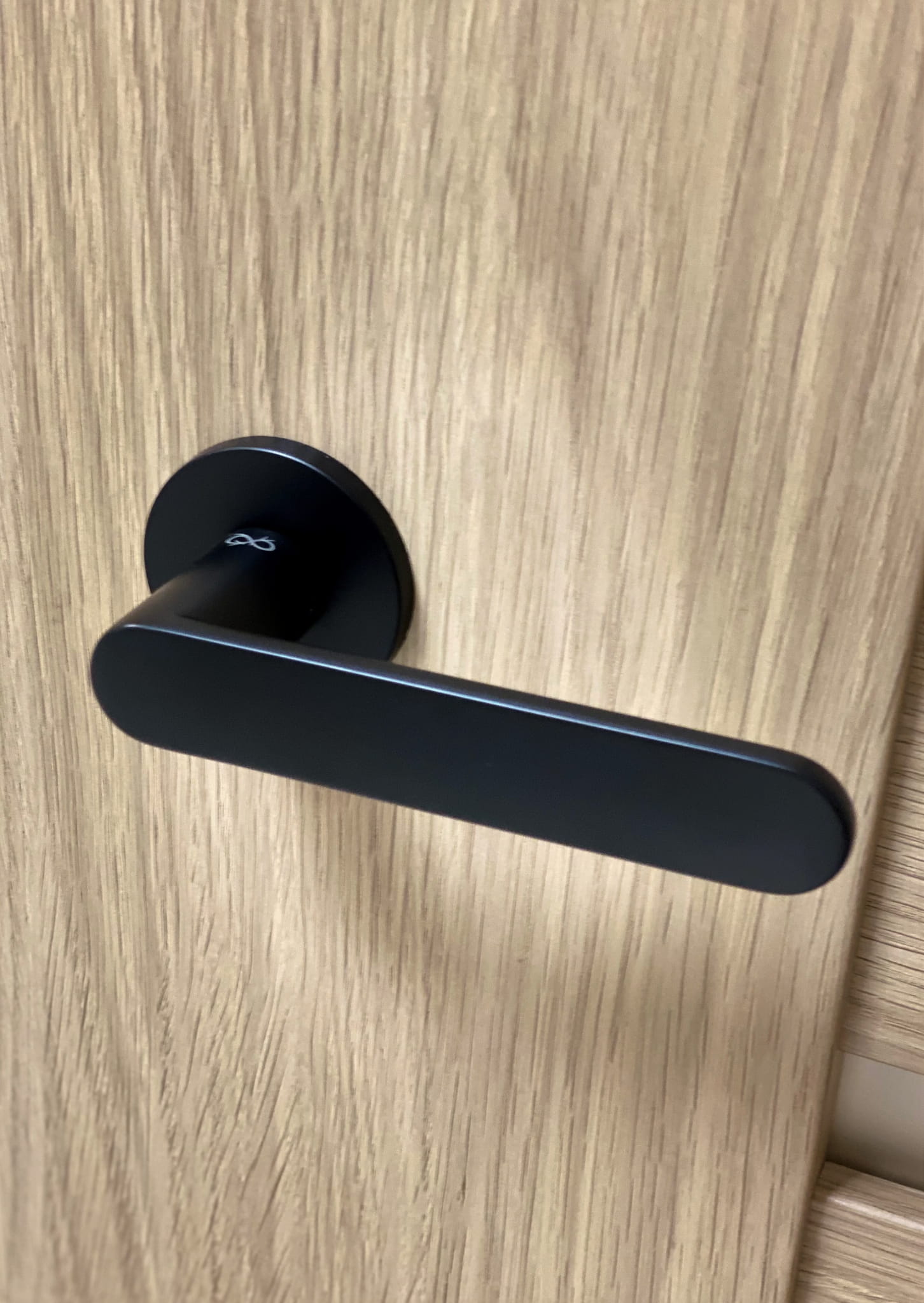 Wenus FIT KWF O B00 Schwarz - Türgriff auf einer Rückplatte