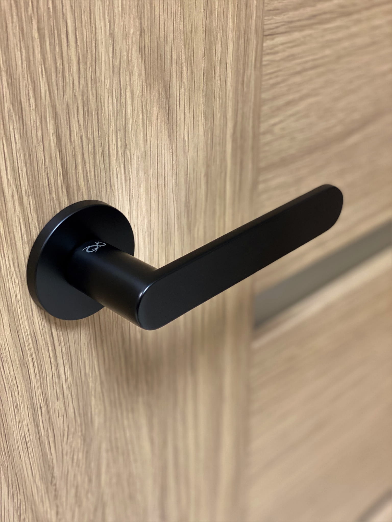 Wenus FIT KWF O B00 Schwarz - Türgriff auf einer Rückplatte