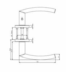 Griffwerk GK - Lorita Prof - R - S2L mit Verriegelung - Griffe auf runden Rosetten
