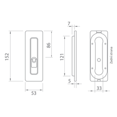 Tupai Ti - Schiebetürschale - 4181 5S - WC - Muscheln und Griffe für Schiebetüren