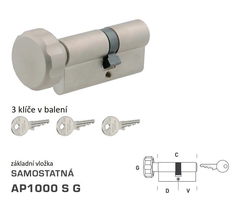 Dormakaba DK - AP1000 S G - mit Knopf - getrennte Konstruktionseinsätze