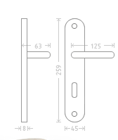 Antik Türgriff auf einer Rückplatte - matte Bronze-/Porzellan-Patina