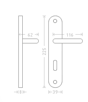 Apoll - Door Handle on a Backplate - matt nickel