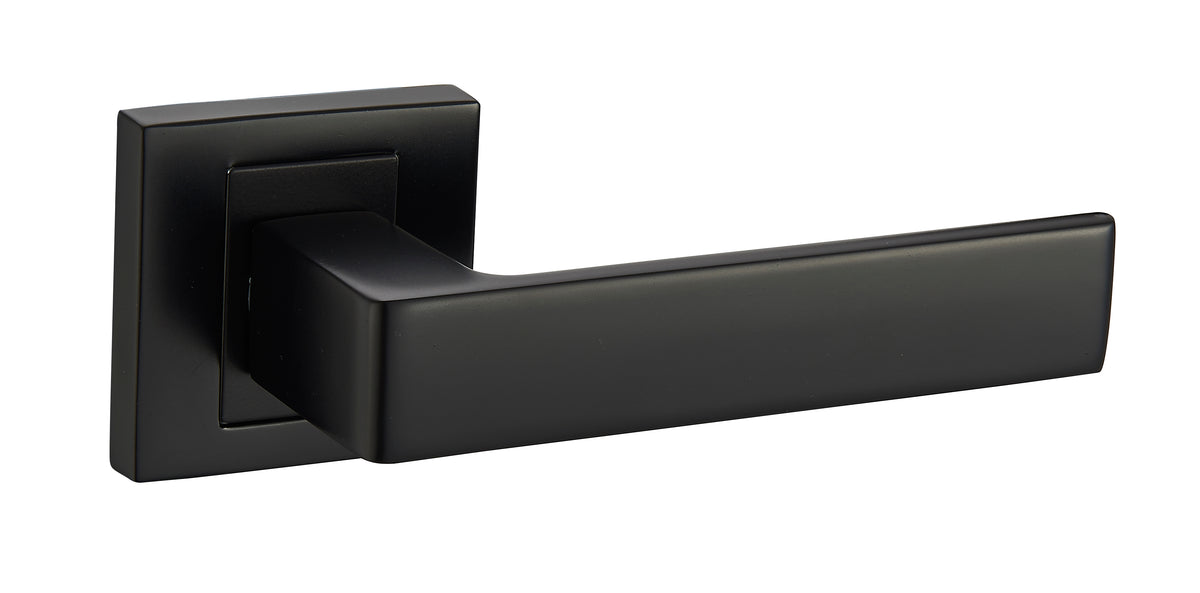 Apollo KAO Black B00 - Door Handle on a Square Rose