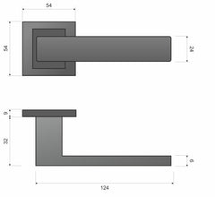Infinity Line Apollo Kao Titanium 200 - Türgriff auf quadratischer Rosette