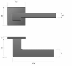 Infinity Line Astra FIT schwarz KSA B00 - Türgriff auf quadratischer Rosette