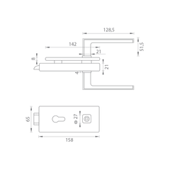 M.P MP - Einzigartige R8 - Raflesia Griff Glasschloss - PZ - Schlösser für Glastüren