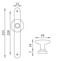 Ni - Alt Wien - Knauf auf Schild