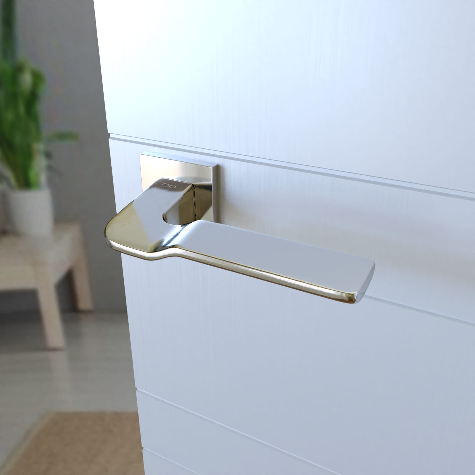Infinity Line Bali SLIM Chrome KBLA S 700 - Türgriff auf quadratischer Rosette