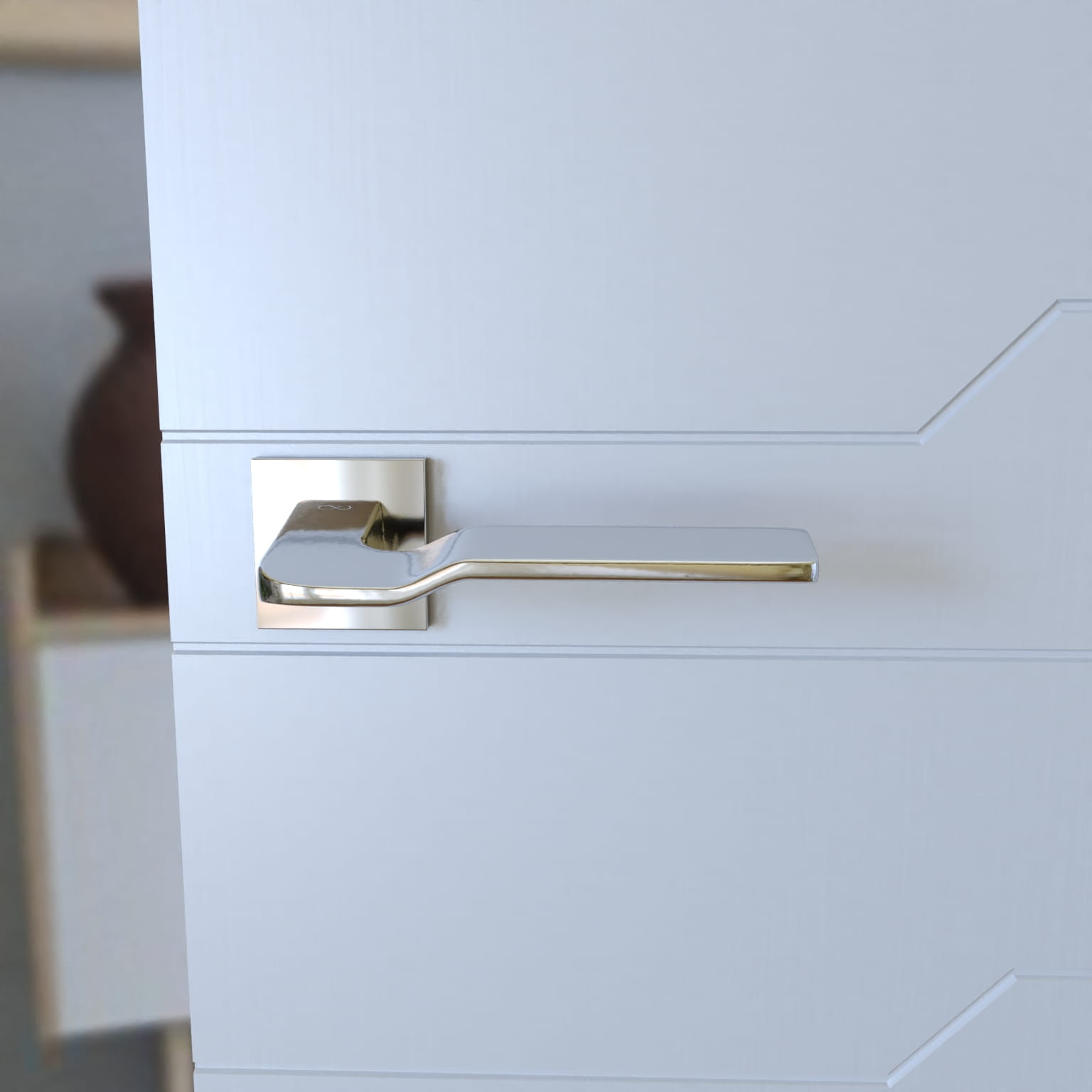Infinity Line Bali SLIM Chrome KBLA S 700 - Türgriff auf quadratischer Rosette