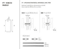 Ft - Handlungscode K38 - 32 mm UN -Paar - runde Off -Set -Griffe