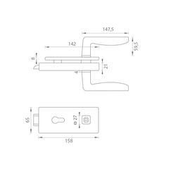 M.P MP - Einzigartige R8 - Schloss für Glas mit Griff Erba - PZ - Schlösser für Glastüren