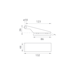 M.P MP - Einzigartige R8 - Horizontales Glasscharnier - Paar - Horizontale Scharniere und Scharniere für Glastüren