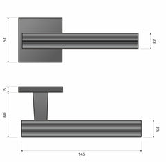 Infinity Line Carrera Kcra B00/Mg00 Black/Gold Matt - Türgriff auf quadratischer Rosette